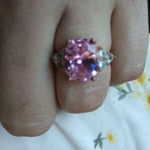 Rose Gold Pink Gemstone Ring
